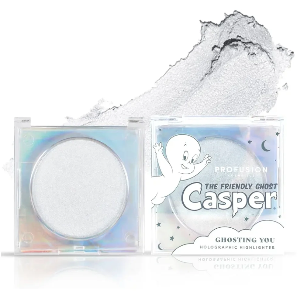 Casper the Friendly Ghost Holographic Face Highlighter Silver Shimmer Glam Fairy